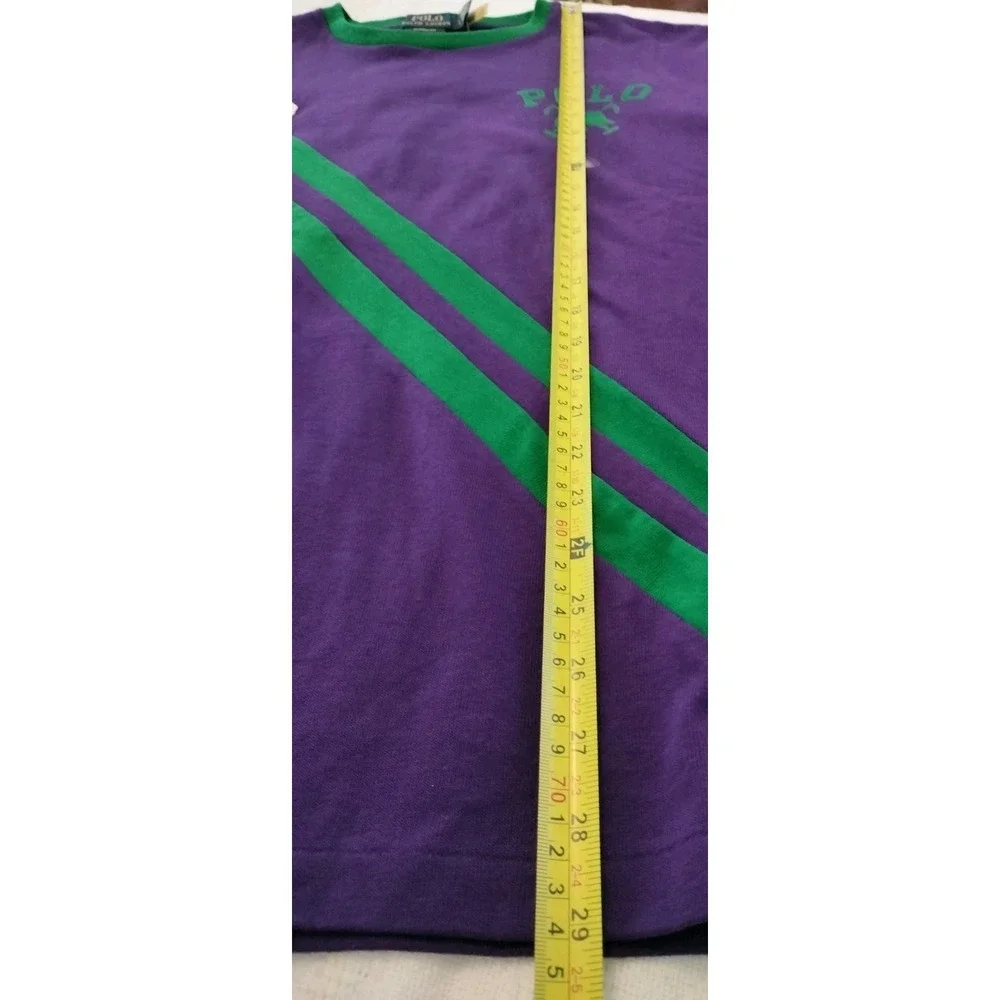 NWT Polo Ralph Lauren Classic Fit Ringer T-Shirt Purple Green Stripe Logo Men L